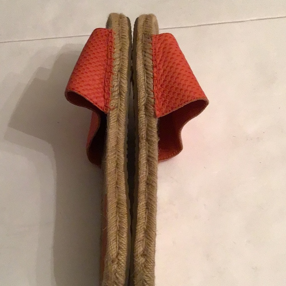 UGG  CHERRY EXOTIC ORANGE LEATHER ESPADRILLE SLIDES SZ 8 - Picture 8 of 10